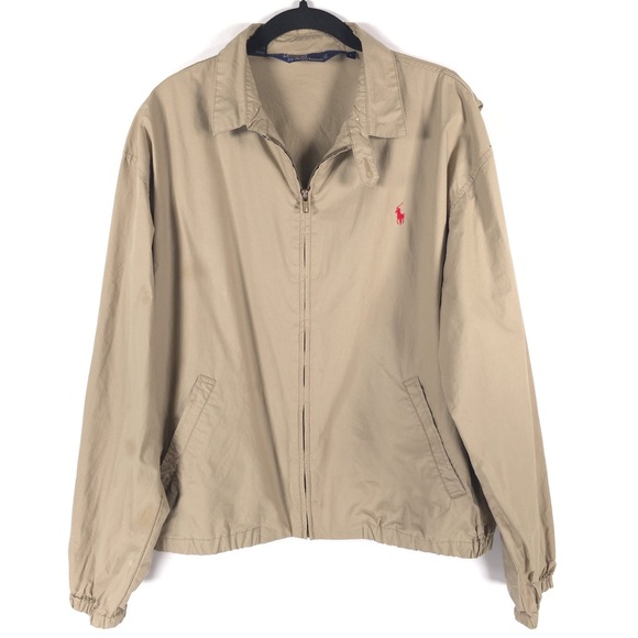 POLO‎ RALPH LAUREN VINTAGE Full Zip Jacket Cotton SINGAPORE🇸🇬MADE Size LARGE